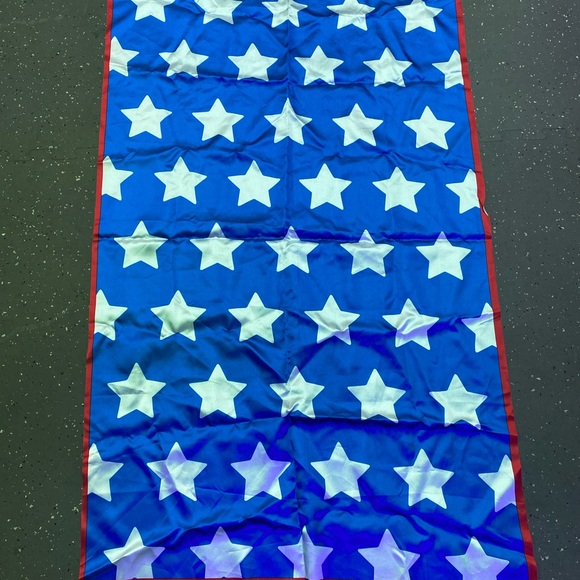 Patriotic Blue Star Cape and Wig Set - Picture 3 of 5